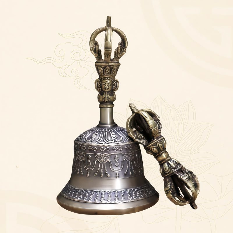 チベット銅製瞑想ベル&ドルジェ儀式セット Tibetan Copper Meditation Bell & Dorje Ritual Set