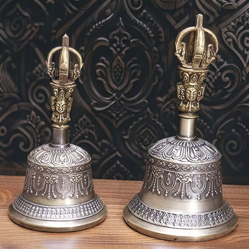 チベット銅製瞑想ベル&ドルジェ儀式セット Tibetan Copper Meditation Bell & Dorje Ritual Set