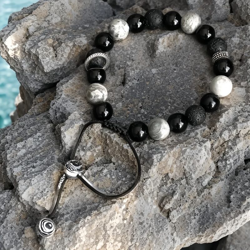 Vintage Lava Rock and Obsidian Wellness Bracelet Vintage Lava Rock and Obsidian Wellness Bracelet