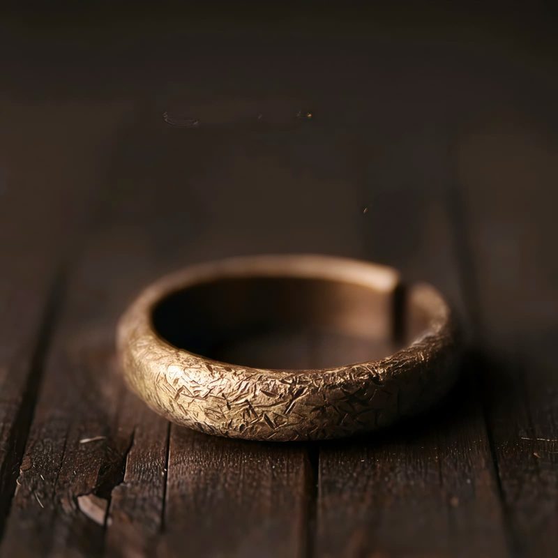 Tibetan Copper Vintage Textured Luck Couple Ring Tibetan Copper Vintage Textured Luck Couple Ring