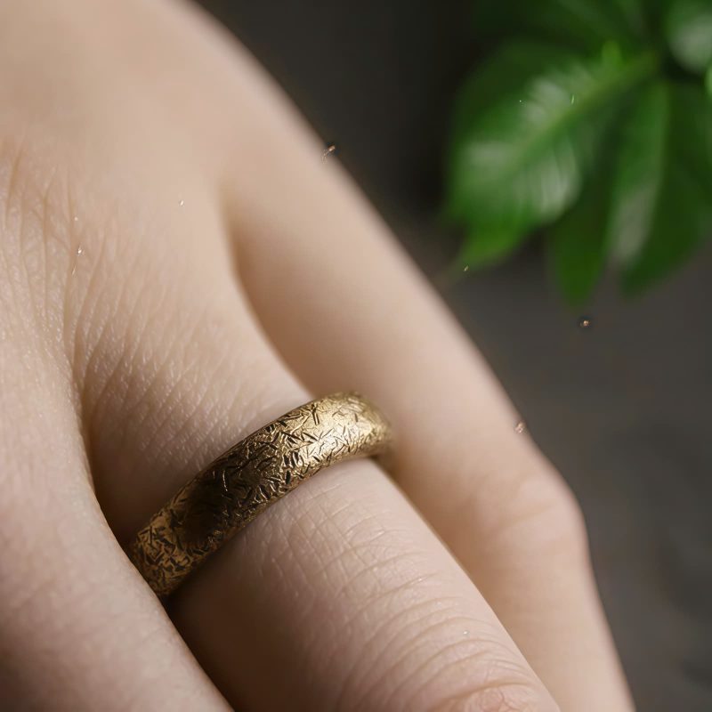 Tibetan Copper Vintage Textured Luck Couple Ring Tibetan Copper Vintage Textured Luck Couple Ring