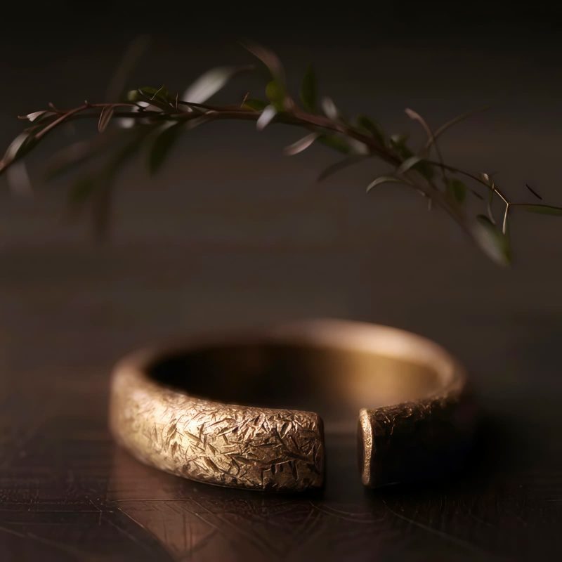 Tibetan Copper Vintage Textured Luck Couple Ring Tibetan Copper Vintage Textured Luck Couple Ring