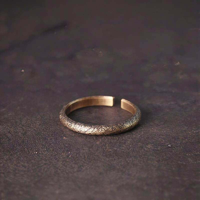 Tibetan Copper Vintage Textured Luck Couple Ring Tibetan Copper Vintage Textured Luck Couple Ring