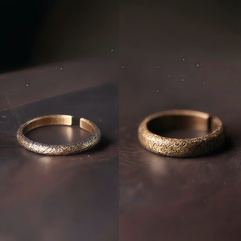 Tibetan Copper Vintage Textured Luck Couple Ring Tibetan Copper Vintage Textured Luck Couple Ring