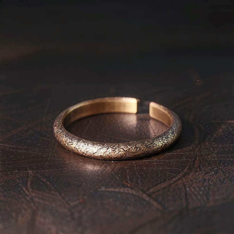 Tibetan Copper Vintage Textured Luck Couple Ring Tibetan Copper Vintage Textured Luck Couple Ring