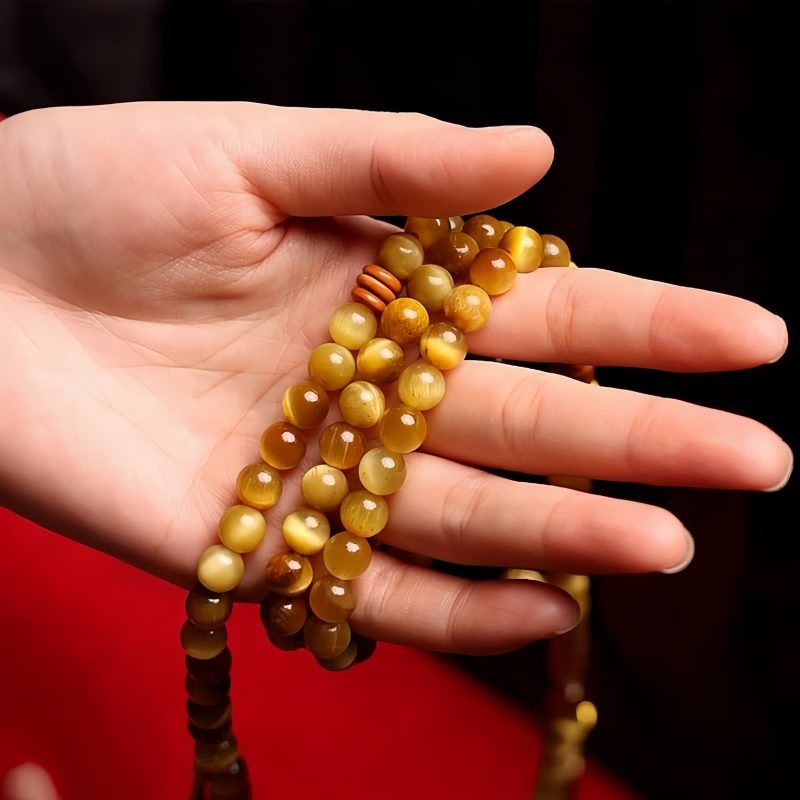 108 Mala Beads Tiger Eye Dorje Tassel Bracelet 108 Mala Beads Tiger Eye Dorje Tassel Bracelet