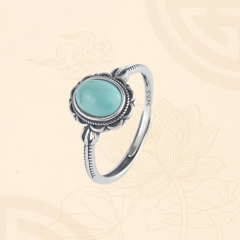 925 Silver Tibetan Protection Ring with Turquoise and Red Agate 925 Silver Tibetan Protection Ring with Turquoise and Red Agate