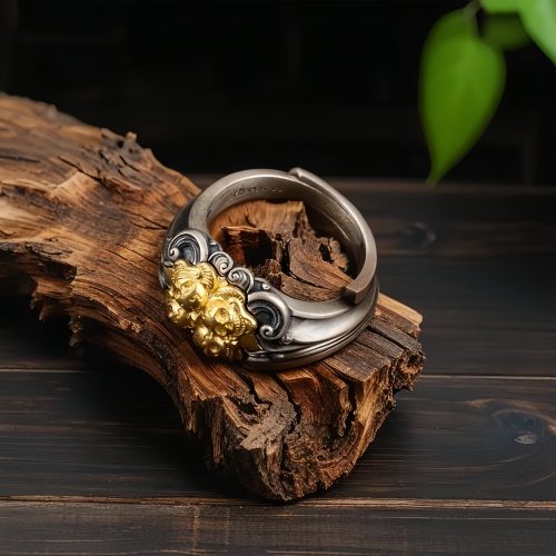 Anillo Ajustable de Calavera Tibetana en Plata de Ley 925