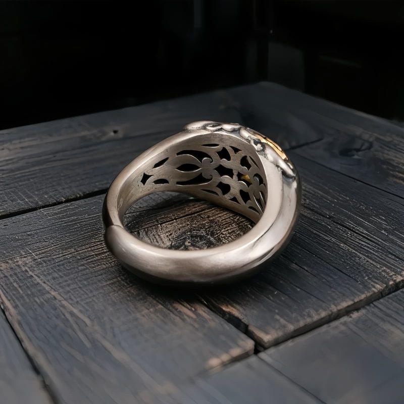 925 Sterling Silver Tibetan Skull Adjustable Ring