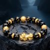 Black Obsidian Om Mani Padme Hum Bracelet Black Obsidian Om Mani Padme Hum Bracelet
