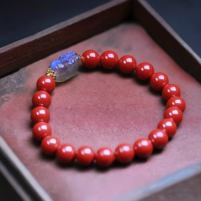 Cinnabar Moonstone PiXiu Blessing Bracelet Cinnabar Moonstone PiXiu Blessing Bracelet
