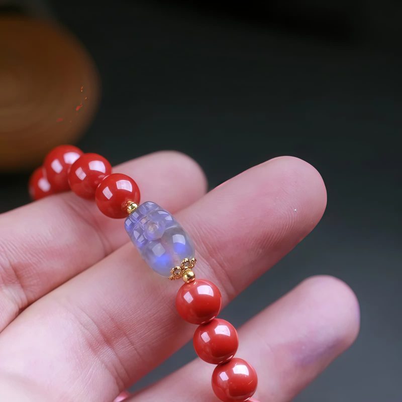 Cinnabar Moonstone PiXiu Blessing Bracelet Cinnabar Moonstone PiXiu Blessing Bracelet