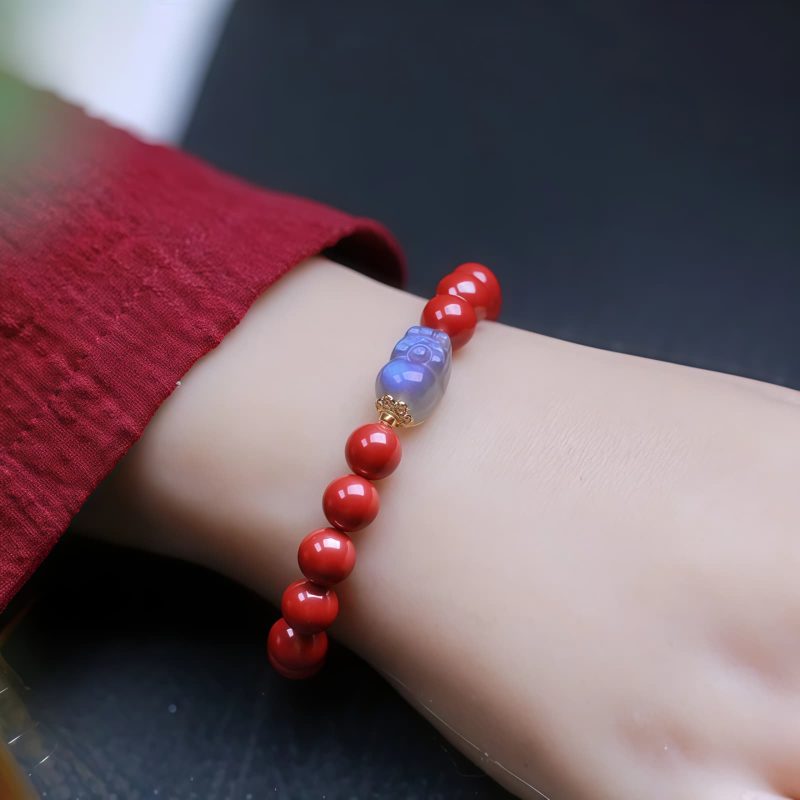 Cinnabar Moonstone PiXiu Blessing Bracelet Cinnabar Moonstone PiXiu Blessing Bracelet