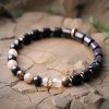 Ebony Wood Red Jasper Peace Couple Bracelet Ebony Wood Red Jasper Peace Couple Bracelet