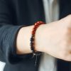 Ebony Wood Red Jasper Peace Couple Bracelet Ebony Wood Red Jasper Peace Couple Bracelet