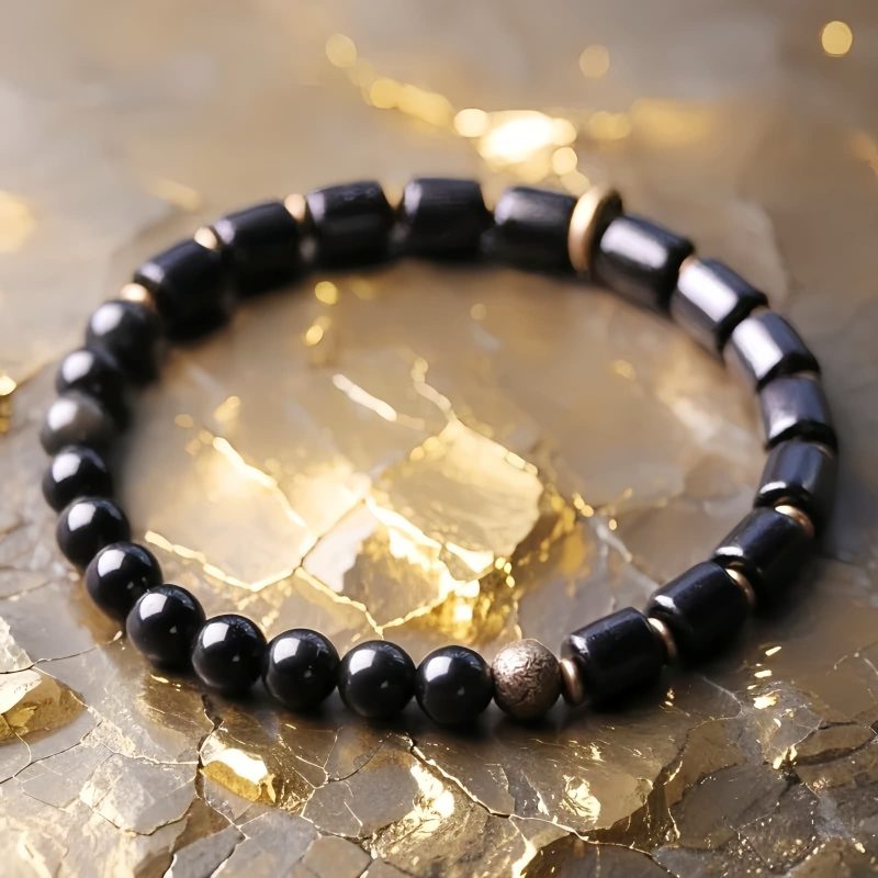 Ebony Wood Red Jasper Peace Couple Bracelet Ebony Wood Red Jasper Peace Couple Bracelet
