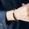 Ebony Wood Red Jasper Peace Couple Bracelet Ebony Wood Red Jasper Peace Couple Bracelet