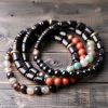 Ebony Wood Red Jasper Peace Couple Bracelet Ebony Wood Red Jasper Peace Couple Bracelet