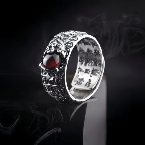 Feng Shui Granat PiXiu Reichtumsring