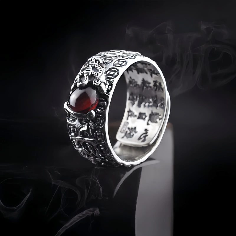 Feng Shui Garnet PiXiu Wealth Ring Feng Shui Garnet PiXiu Wealth Ring