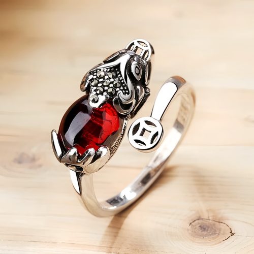 Feng Shui Garnet PiXiu Wealth Ring