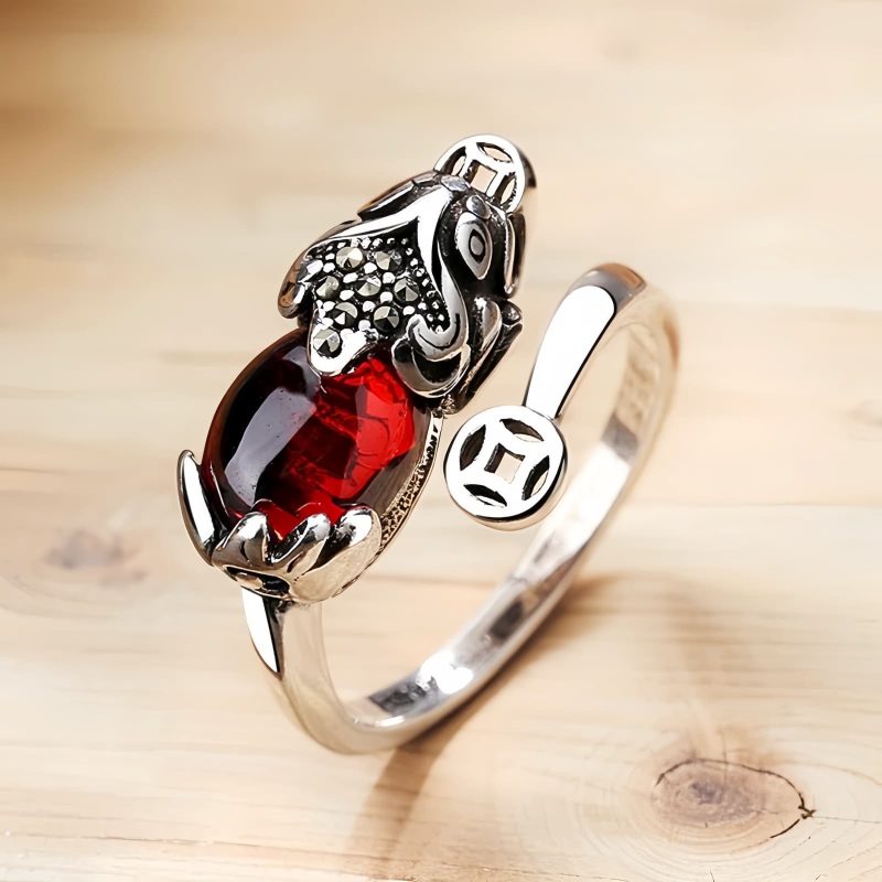 Feng Shui Garnet PiXiu Wealth Ring Feng Shui Garnet PiXiu Wealth Ring