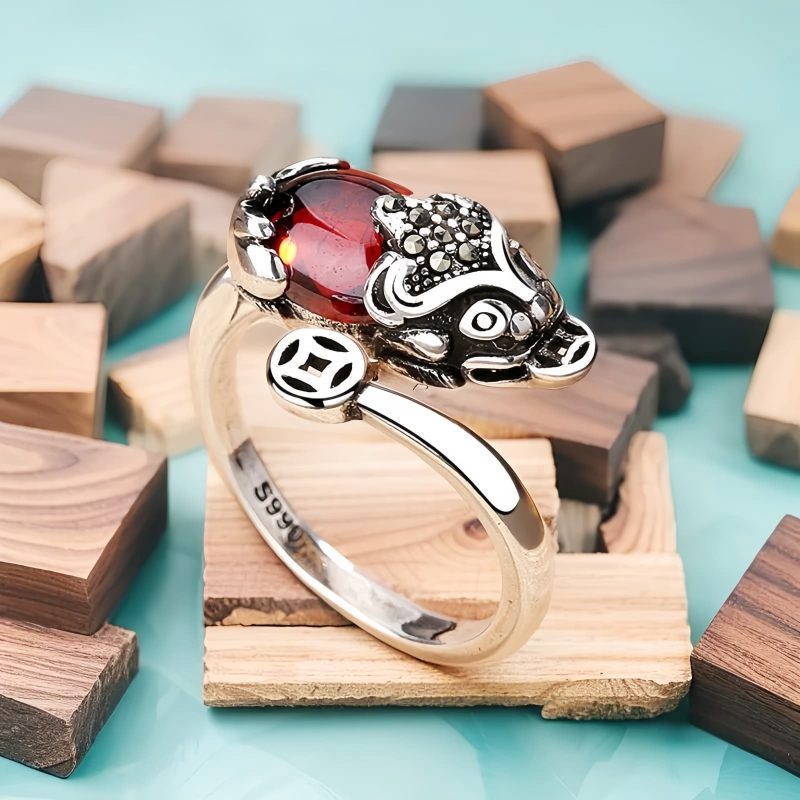 Feng Shui Garnet PiXiu Wealth Ring Feng Shui Garnet PiXiu Wealth Ring