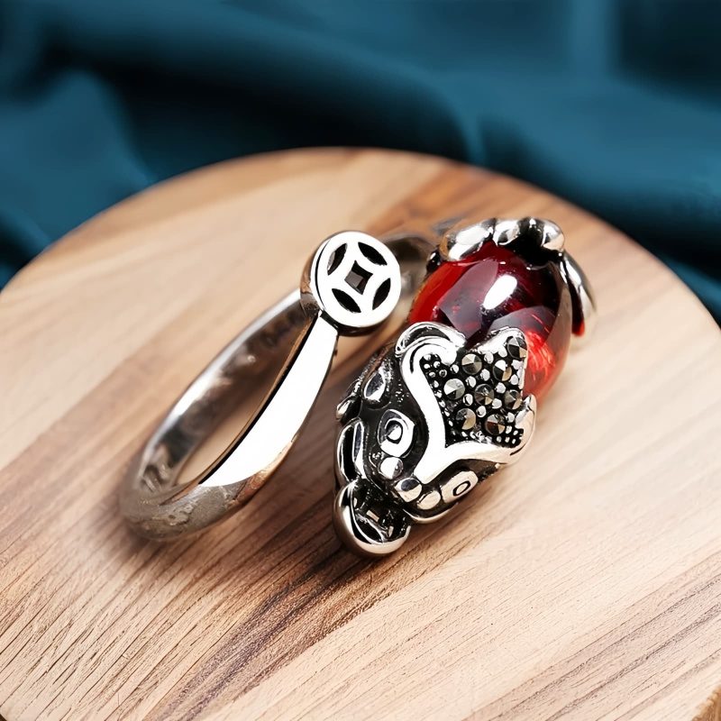 Feng Shui Garnet PiXiu Wealth Ring Feng Shui Garnet PiXiu Wealth Ring
