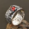 FengShui Garnet Wealth Ring with PiXiu Design FengShui Garnet Wealth Ring with PiXiu Design