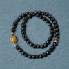 Doppelt gewickeltes Schutzarmband aus mattem Onyx & Topas Frosted Black Onyx Double Wrap Protection Bracelet