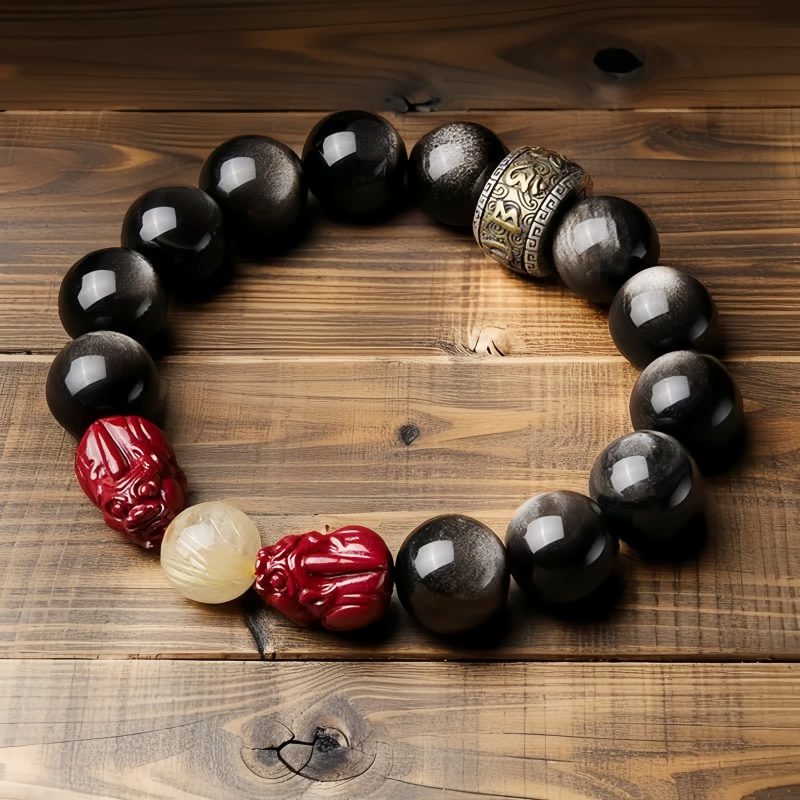 Gold Sheen Obsidian Om Mani Padme Hum Bracelet Gold Sheen Obsidian Om Mani Padme Hum Bracelet