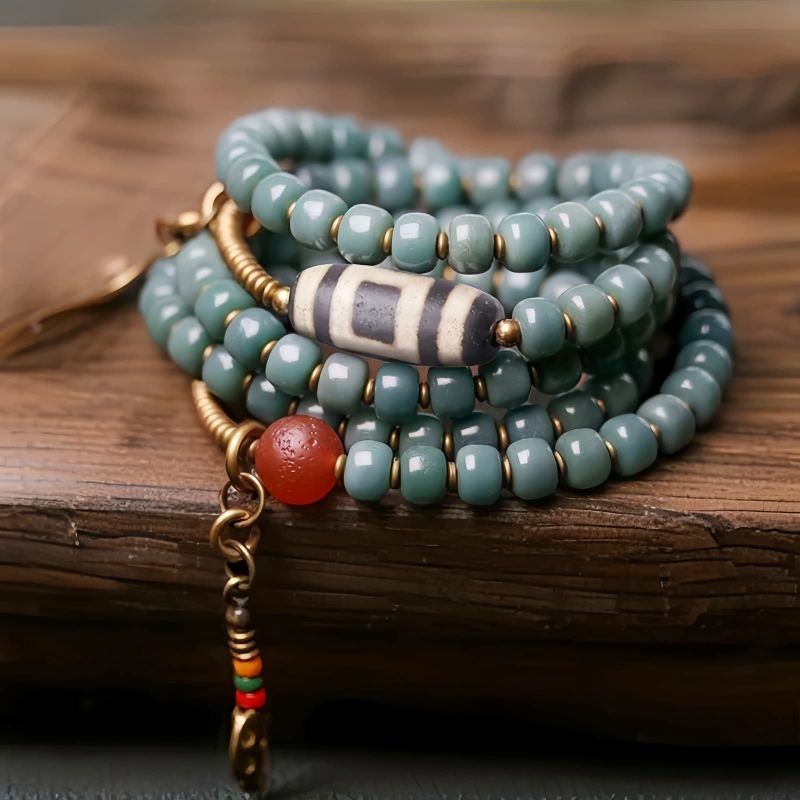 Mala Beads Bodhi Seed Dzi Bead Wisdom Bracelet
