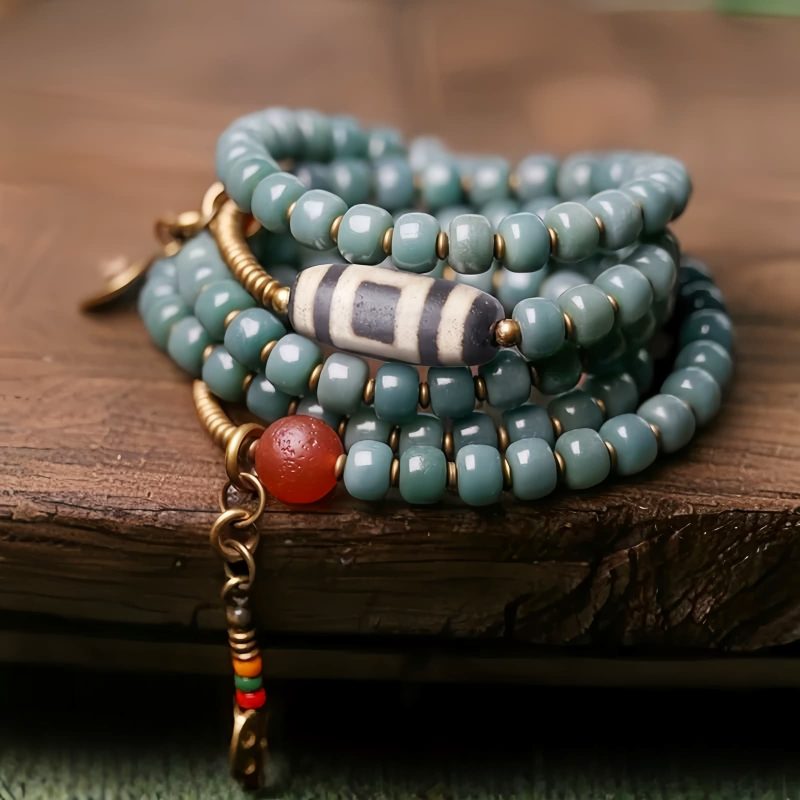 Mala Beads Bodhi Seed Dzi Bead Wisdom Bracelet