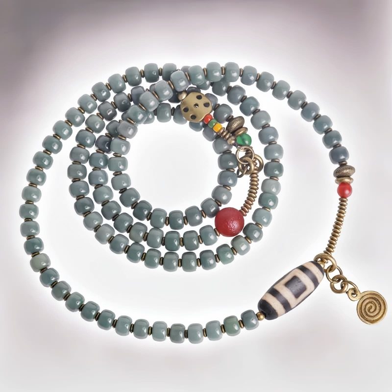 Mala Beads Bodhi Seed Dzi Bead Wisdom Bracelet