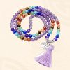 Multilayer Tiger Eye Amethyst 108 Mala Necklace Multilayer Tiger Eye Amethyst 108 Mala Necklace