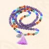 Multilayer Tiger Eye Amethyst 108 Mala Necklace Multilayer Tiger Eye Amethyst 108 Mala Necklace