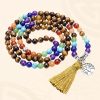 Multilayer Tiger Eye Amethyst 108 Mala Necklace Multilayer Tiger Eye Amethyst 108 Mala Necklace