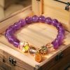 Natural Amethyst White Crystal Healing Bracelet Natural Amethyst White Crystal Healing Bracelet