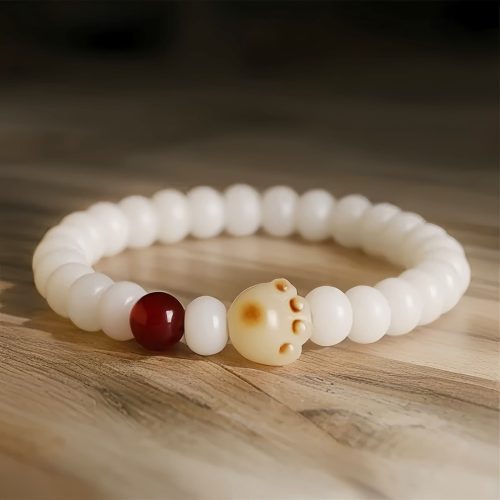 Natural Bodhi Seed Lucky Cat Bracelet