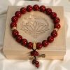 Zinnober-Lotus Armband: Symbol für Schutz & Innere Klarheit Red Cinnabar Lotus Blessing Bracelet