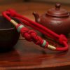 Red String Jade Fortune Knot Couple Bracelet Red String Jade Fortune Knot Couple Bracelet