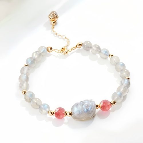 Strawberry Quartz Moonstone Healing Bracelet