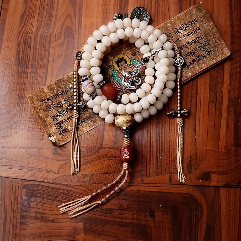 Tibet 108 Mala Bodhi Seed Dzi Bead Gray Agate Wealth Bracelet Tibet 108 Mala Bodhi Seed Dzi Bead Gray Agate Wealth Bracelet