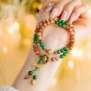 チベット産白檀 ドルジェ・バジュラ 2連編み ヒーリングブレスレット Tibet Sandalwood Dorje Vajra Double Twisted Healing Bracelet