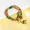 チベット産白檀 ドルジェ・バジュラ 2連編み ヒーリングブレスレット Tibet Sandalwood Dorje Vajra Double Twisted Healing Bracelet
