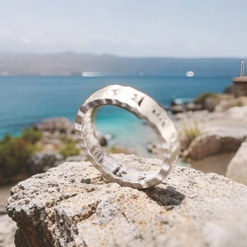 Anillo de la Paz de Plata 925 con el Mantra Tibetano Om Mani Padme Hum