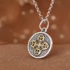 Tibetan 925 Sterling Silver Double Dorje Vajra Blessing Necklace Tibetan 925 Sterling Silver Double Dorje Vajra Blessing Necklace
