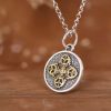 Tibetan 925 Sterling Silver Double Dorje Vajra Blessing Necklace Tibetan 925 Sterling Silver Double Dorje Vajra Blessing Necklace