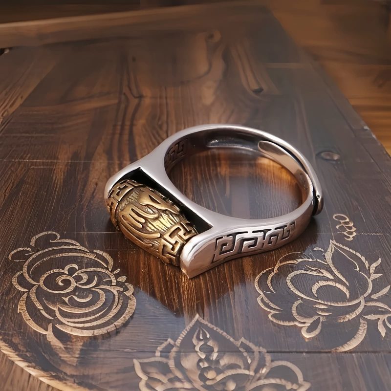 Tibetan Carved Rotatable Purity Ring Tibetan Carved Rotatable Purity Ring