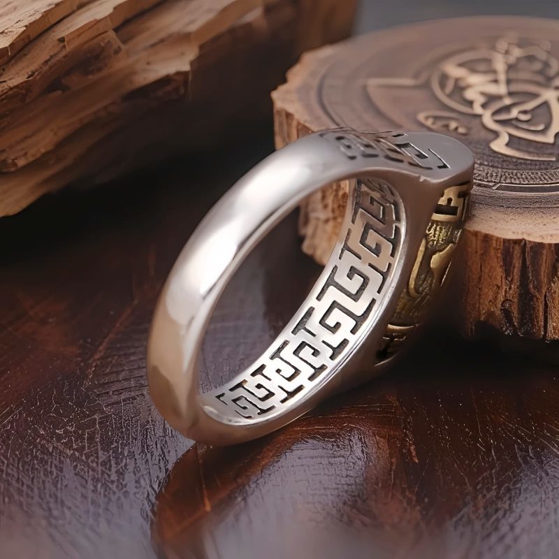 Tibetan Carved Rotatable Purity Ring Tibetan Carved Rotatable Purity Ring
